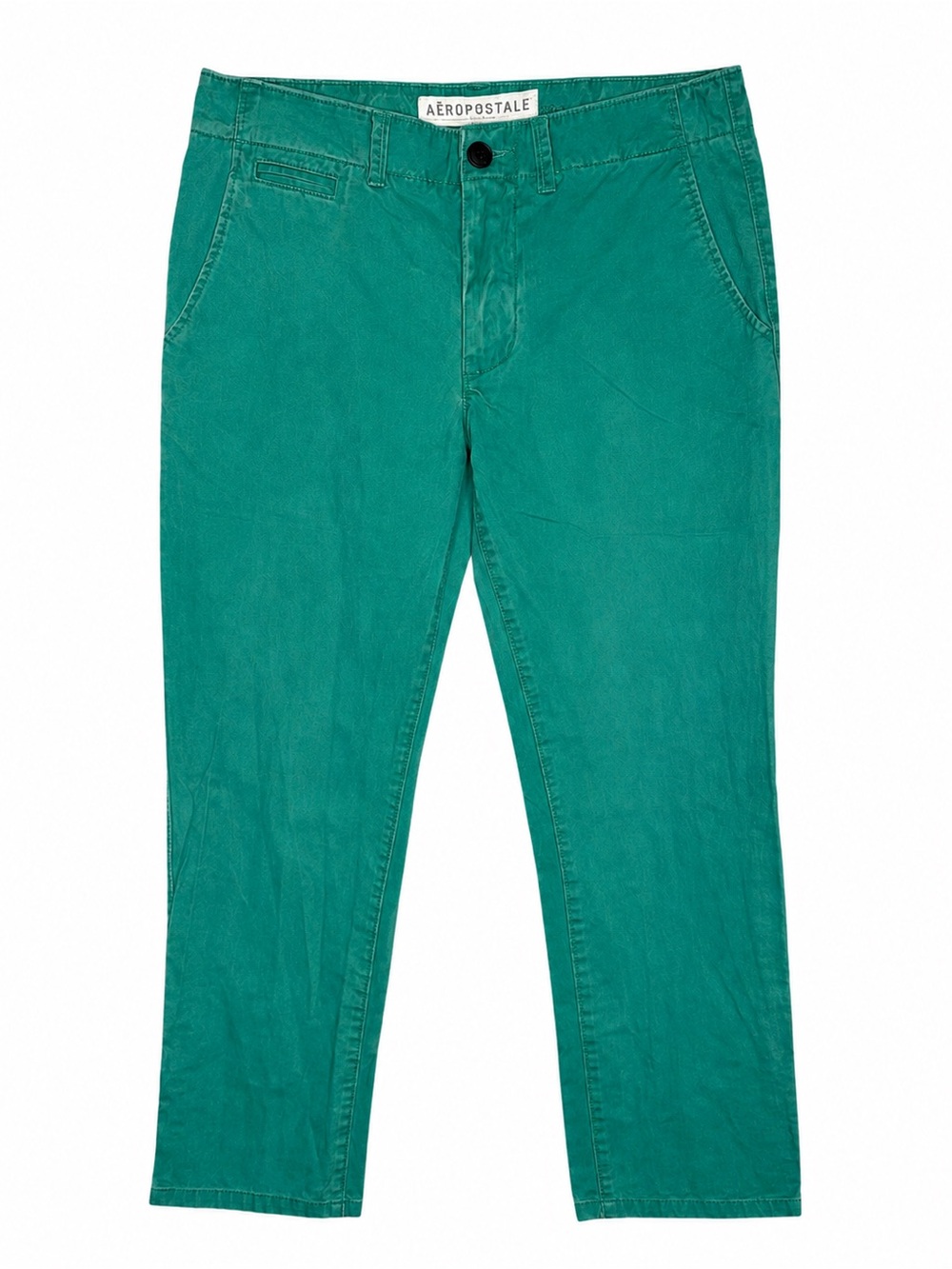 Aeropostale Men’s 33x32 Green Straight Leg Chino Pants 100% Cotton